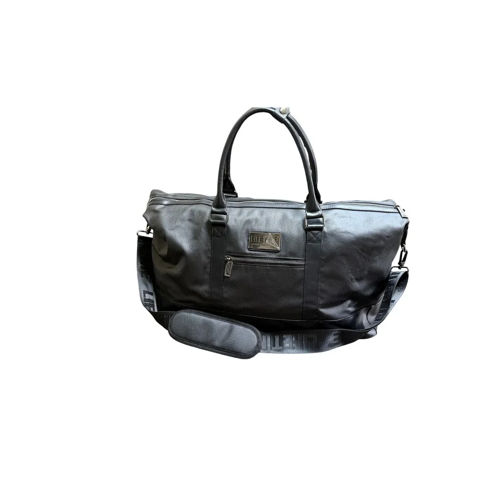 NEW Life Time Duffel Bag Founding Member Black Coated Canvas Travel Gym Large